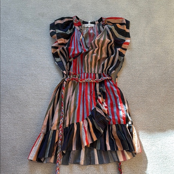 Striped Multicolor Dress with Belt - Picture 1 of 1